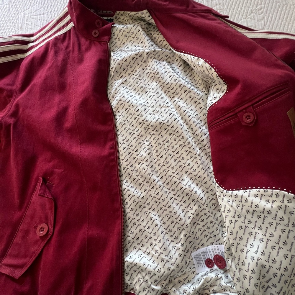 Adidas x Vespa Maroon Jacket with Cream Stripes*rare - Picture 6 of 12